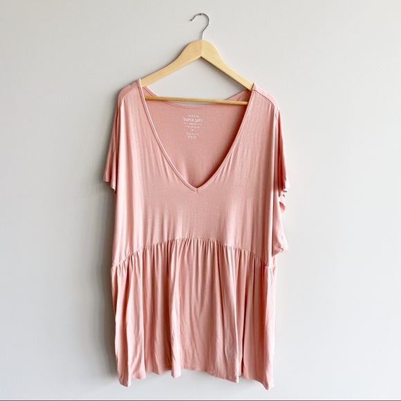 torrid Tops - Torrid Peach Peplum Hem Top